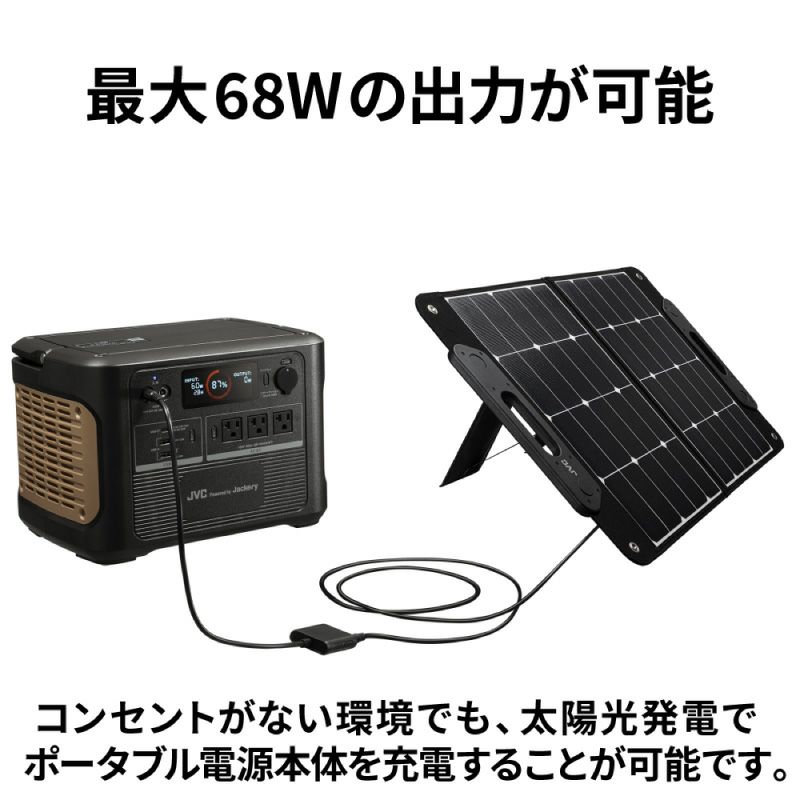 ポータブル電源【半年延長保証対象】（375Wh）と ソーラーパネル（68W 