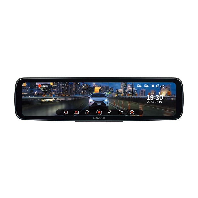 12V型IPS液晶搭載 デジタルルームミラー型2カメラドライブレコーダー  